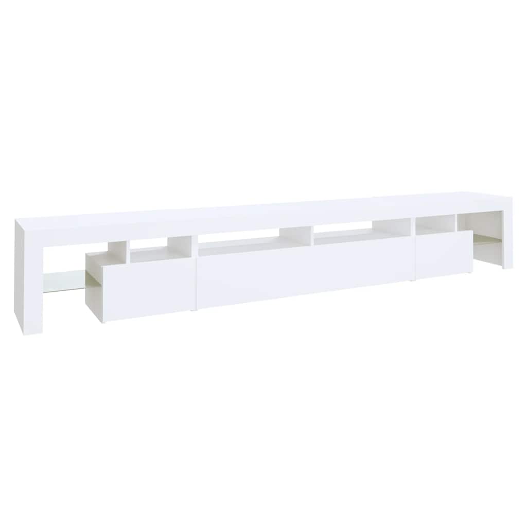 TV Cabinet with LED Lights White 260x36,5x40 cm