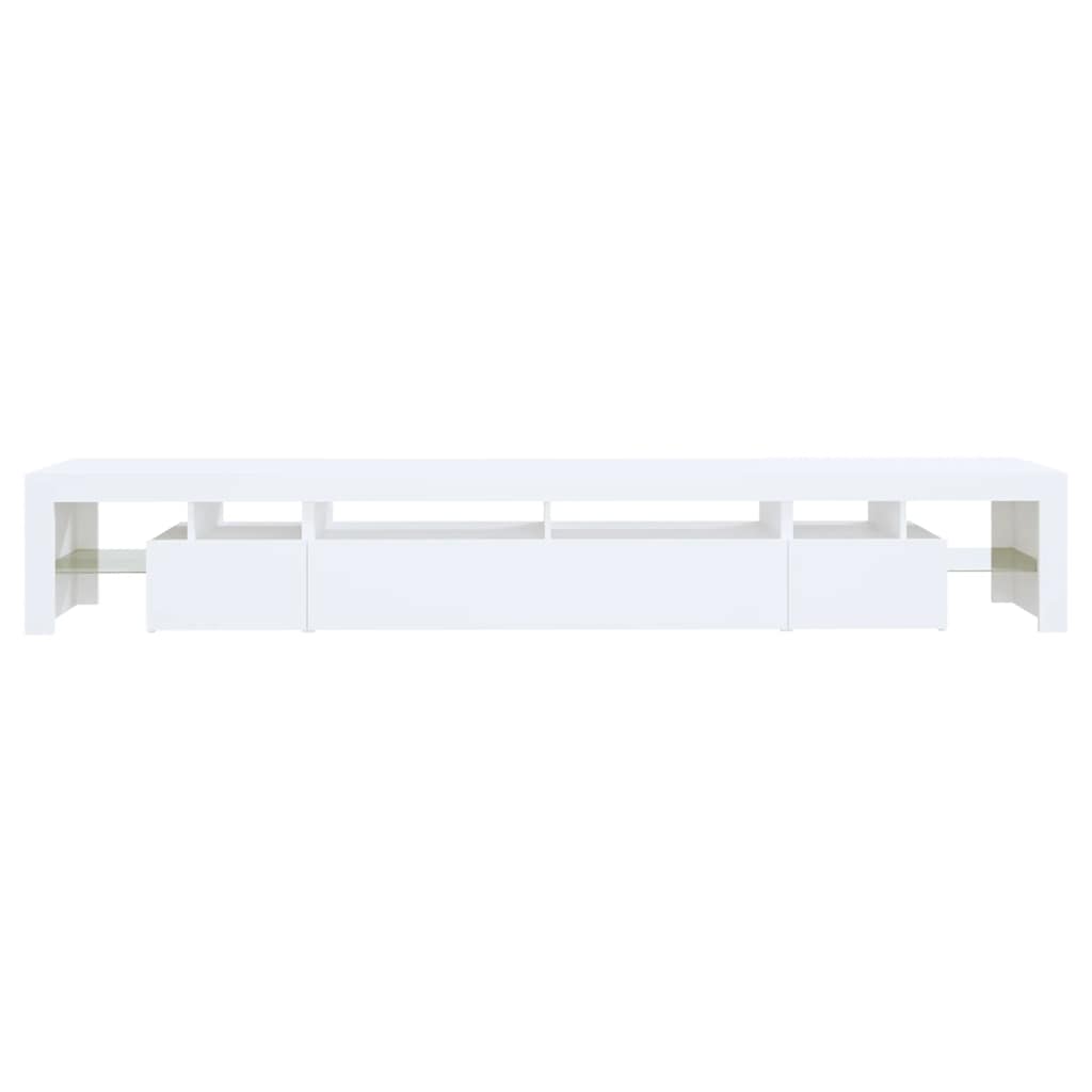 TV Cabinet with LED Lights White 260x36,5x40 cm