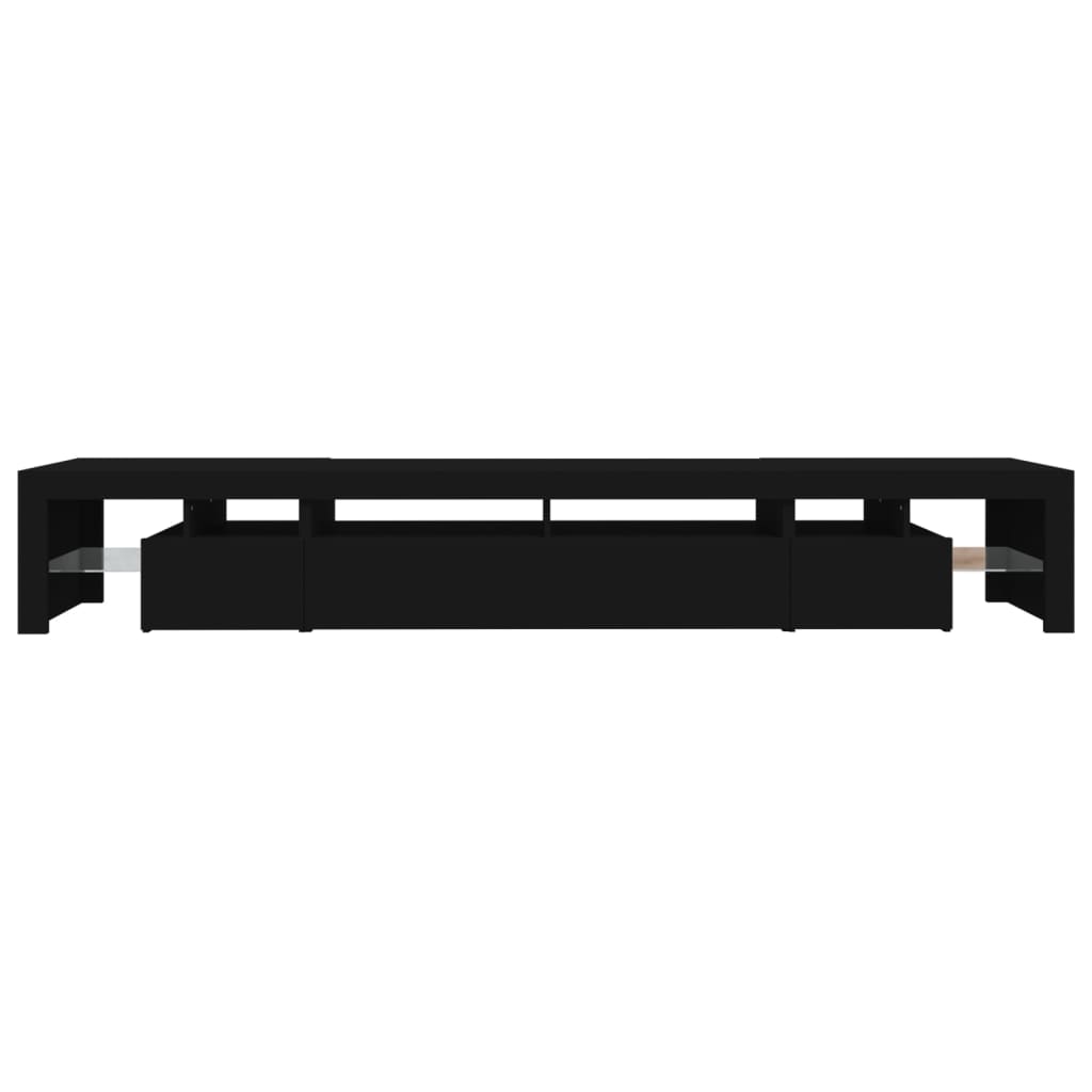 vidaXL TV Cabinet with LED Lights Black 260x36.5x40 cm