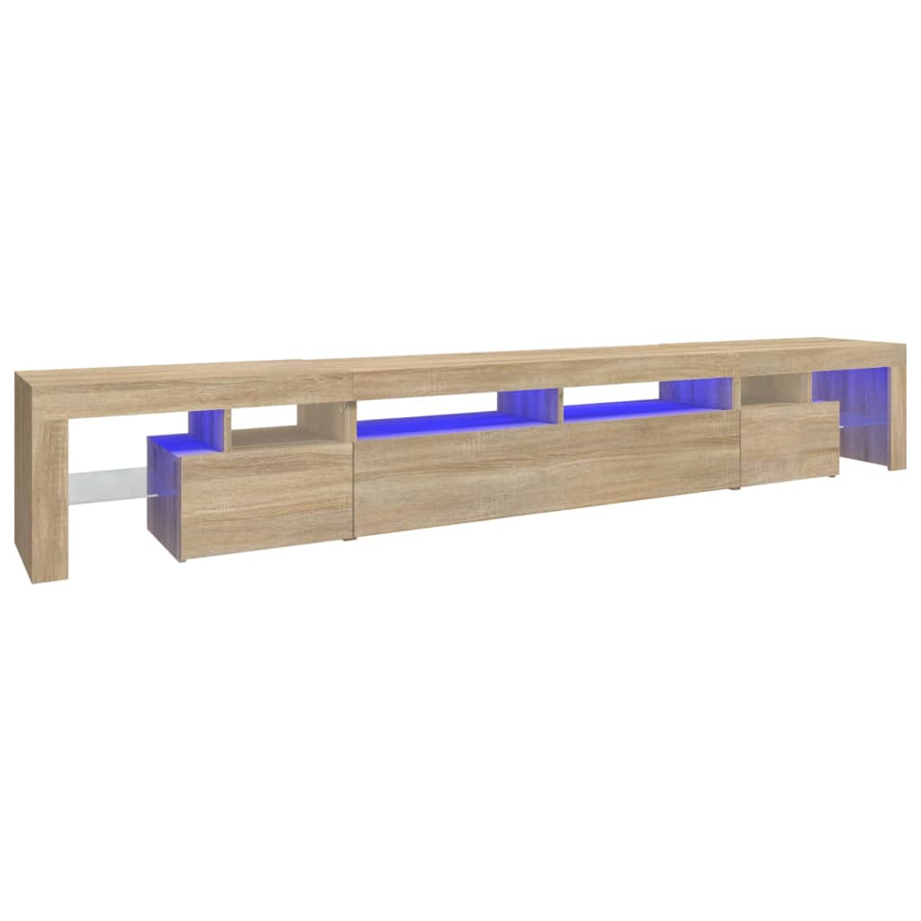 vidaXL TV Cabinet with LED Lights Sonoma Oak 260x36.5x40 cm