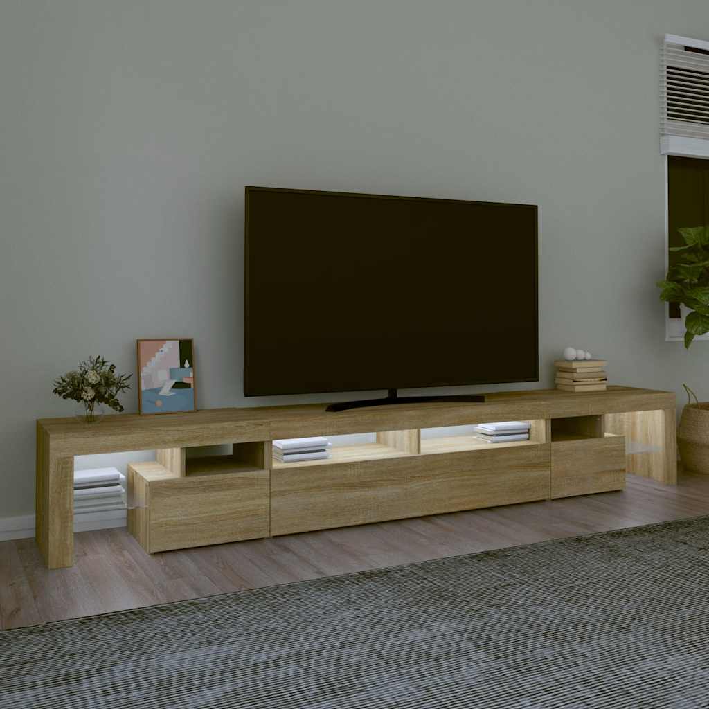 TV Cabinet with LED Lights Sonoma Oak 260x36,5x40 cm