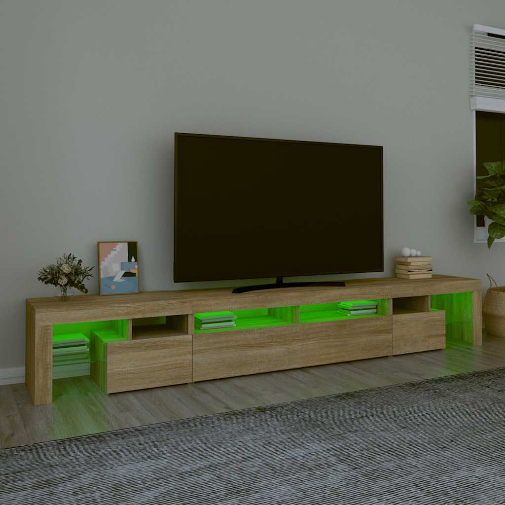 TV Cabinet with LED Lights Sonoma Oak 260x36,5x40 cm