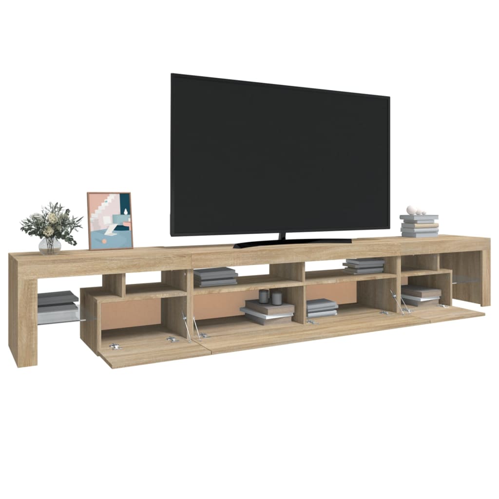 vidaXL TV Cabinet with LED Lights Sonoma Oak 260x36.5x40 cm