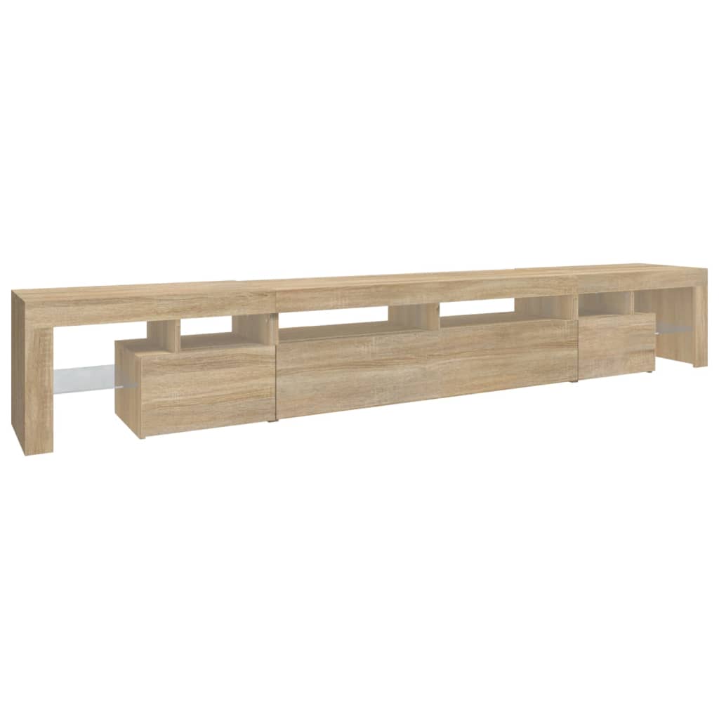 vidaXL TV Cabinet with LED Lights Sonoma Oak 260x36.5x40 cm