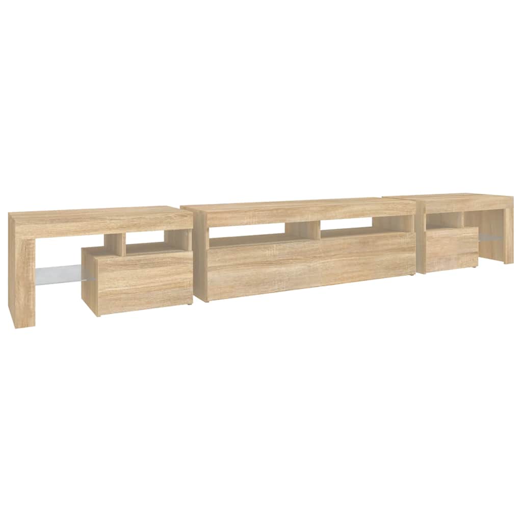 TV Cabinet with LED Lights Sonoma Oak 260x36,5x40 cm