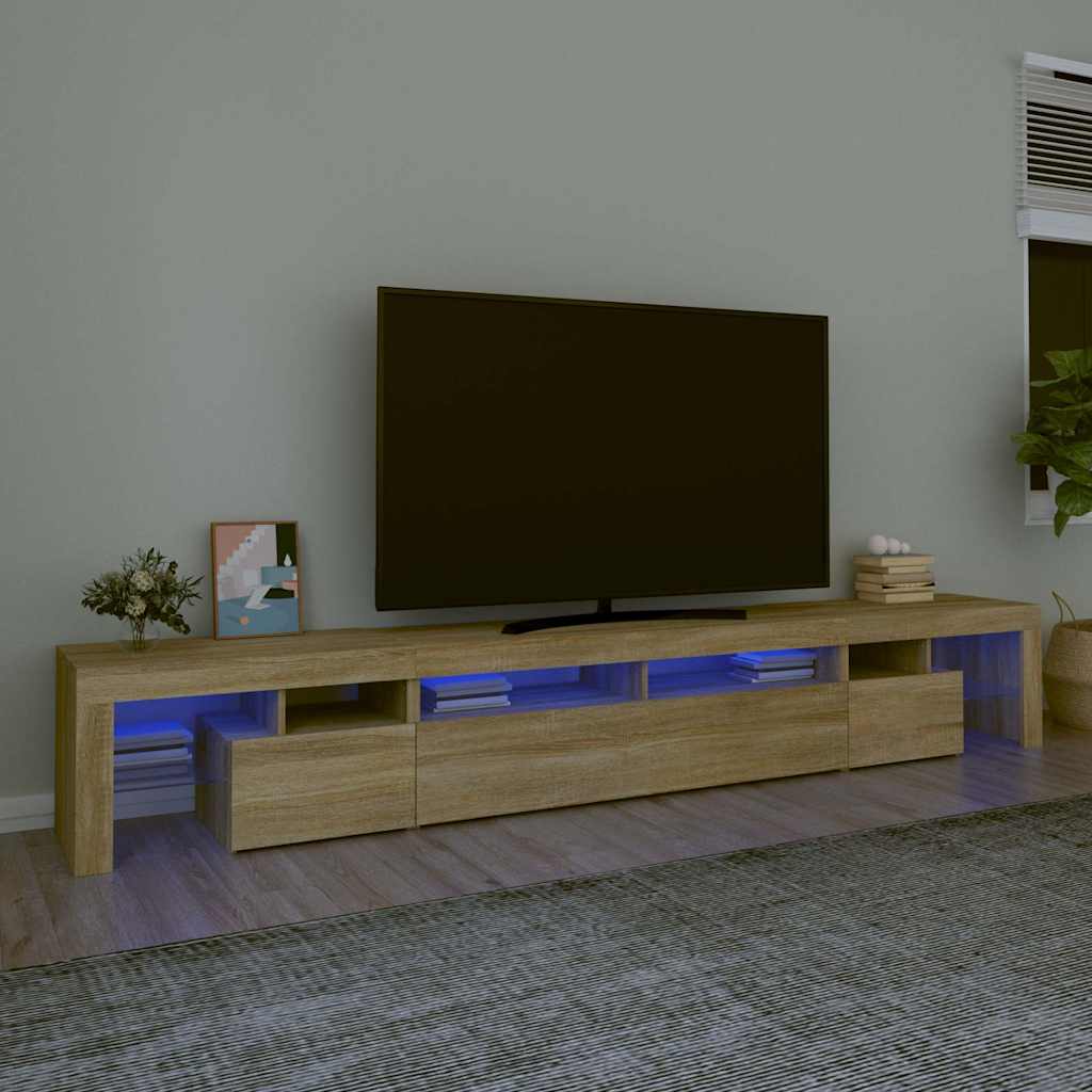 TV Cabinet with LED Lights Sonoma Oak 260x36,5x40 cm