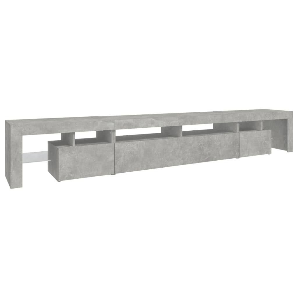 vidaXL TV Cabinet with LED Lights Concrete Grey 260x36.5x40 cm