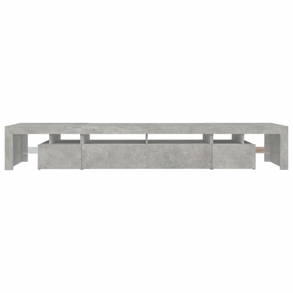 vidaXL TV Cabinet with LED Lights Concrete Grey 260x36.5x40 cm