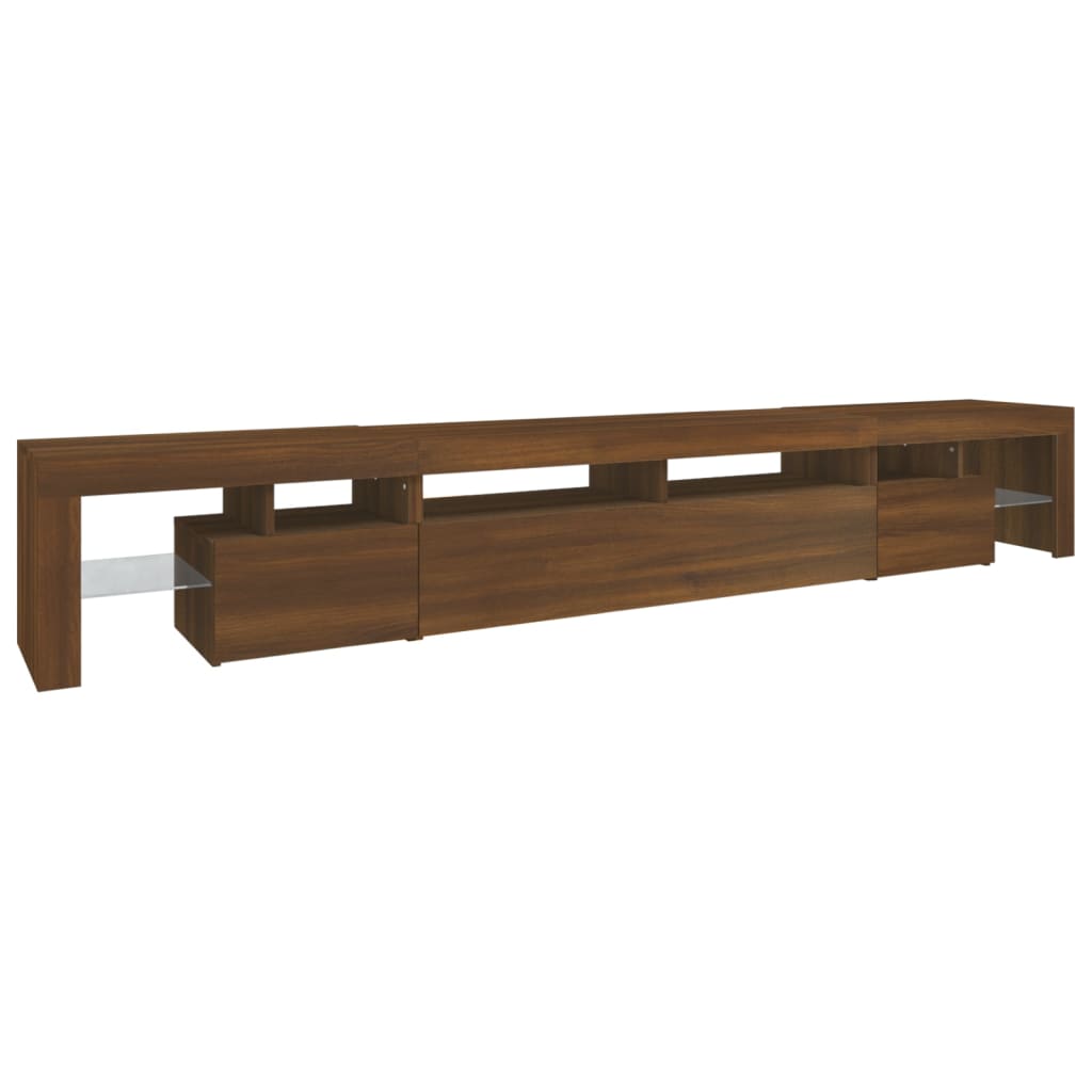 vidaXL TV Cabinet with LED Lights Brown Oak 260x36.5x40 cm