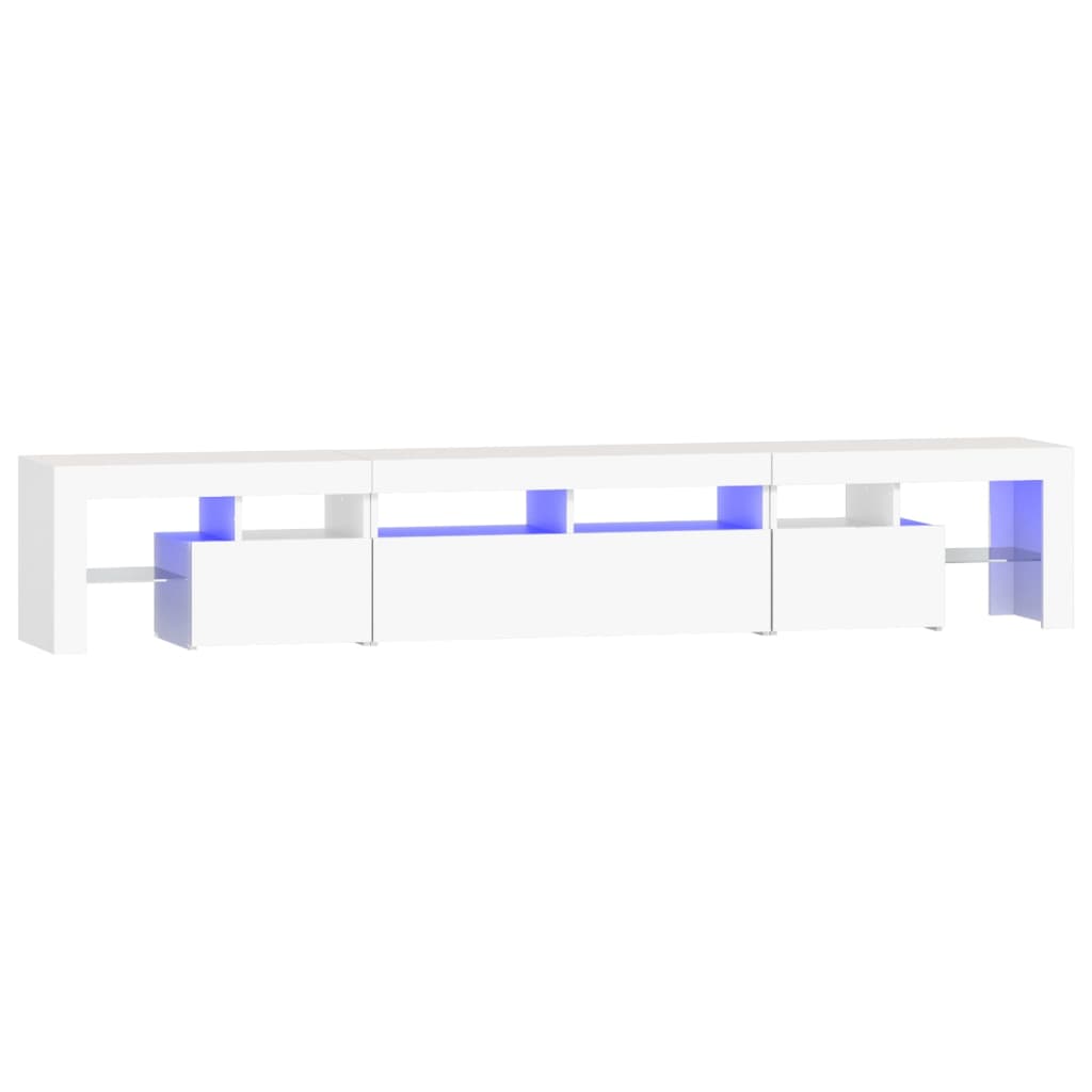 TV Cabinet with LED Lights White 230x36,5x40 cm