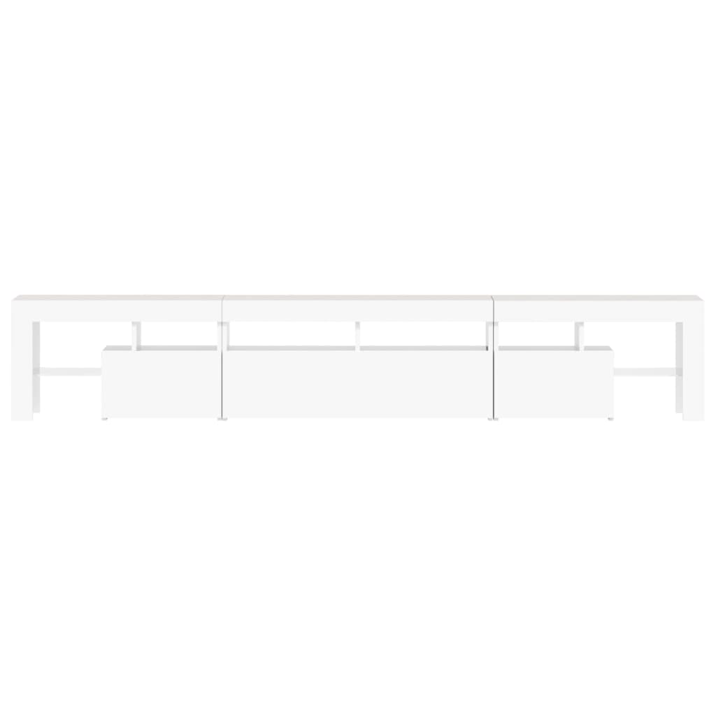 TV Cabinet with LED Lights White 230x36,5x40 cm
