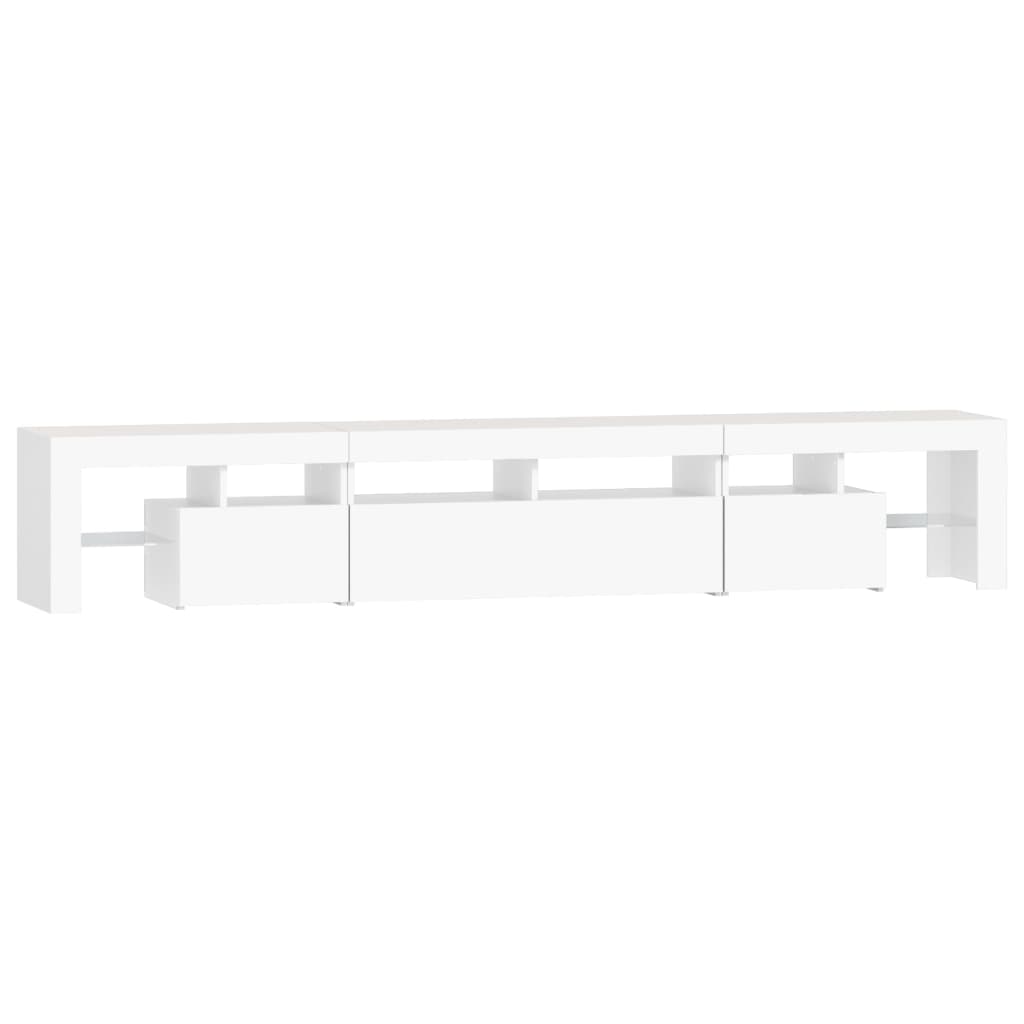 TV Cabinet with LED Lights White 230x36,5x40 cm