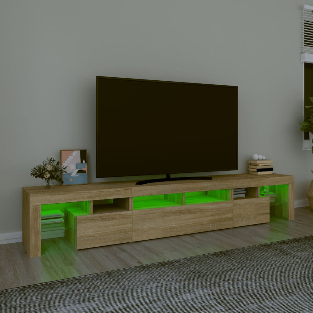 TV Cabinet with LED Lights Sonoma Oak 230x36,5x40 cm