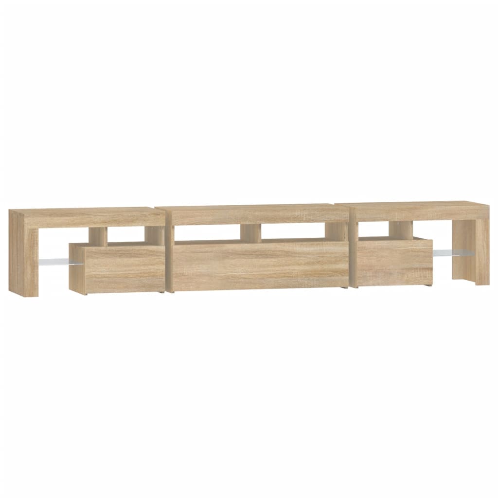 TV Cabinet with LED Lights Sonoma Oak 230x36,5x40 cm