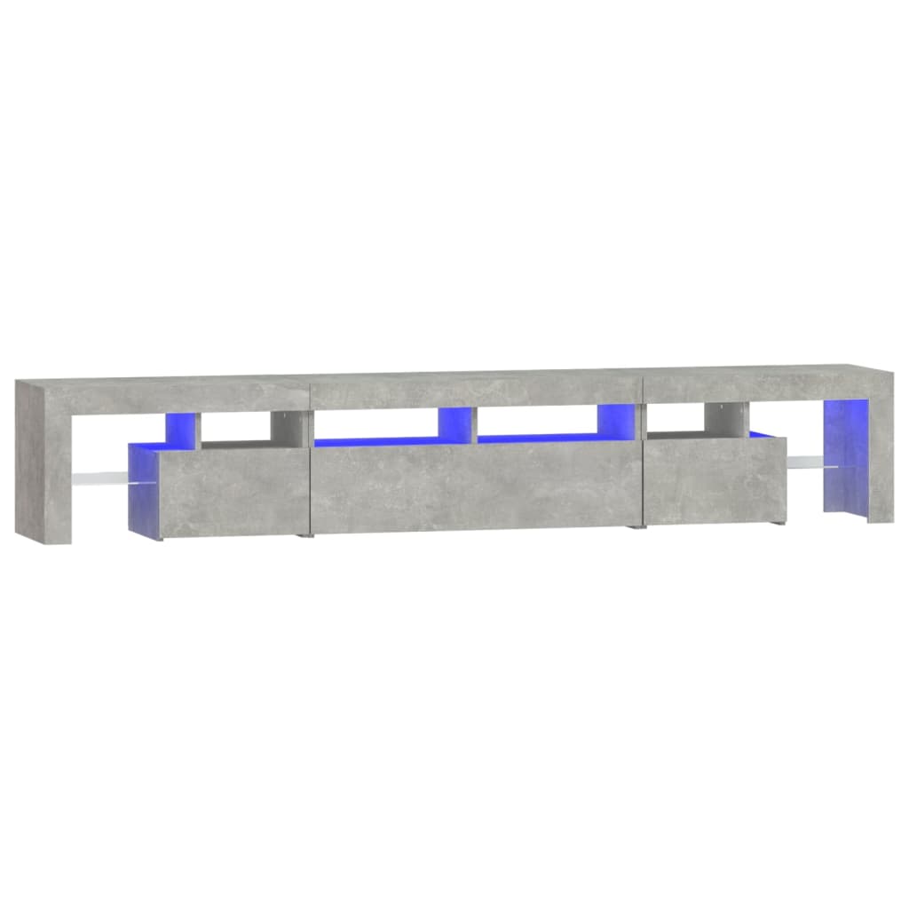 vidaXL TV Cabinet with LED Lights Concrete Grey 230x36.5x40 cm