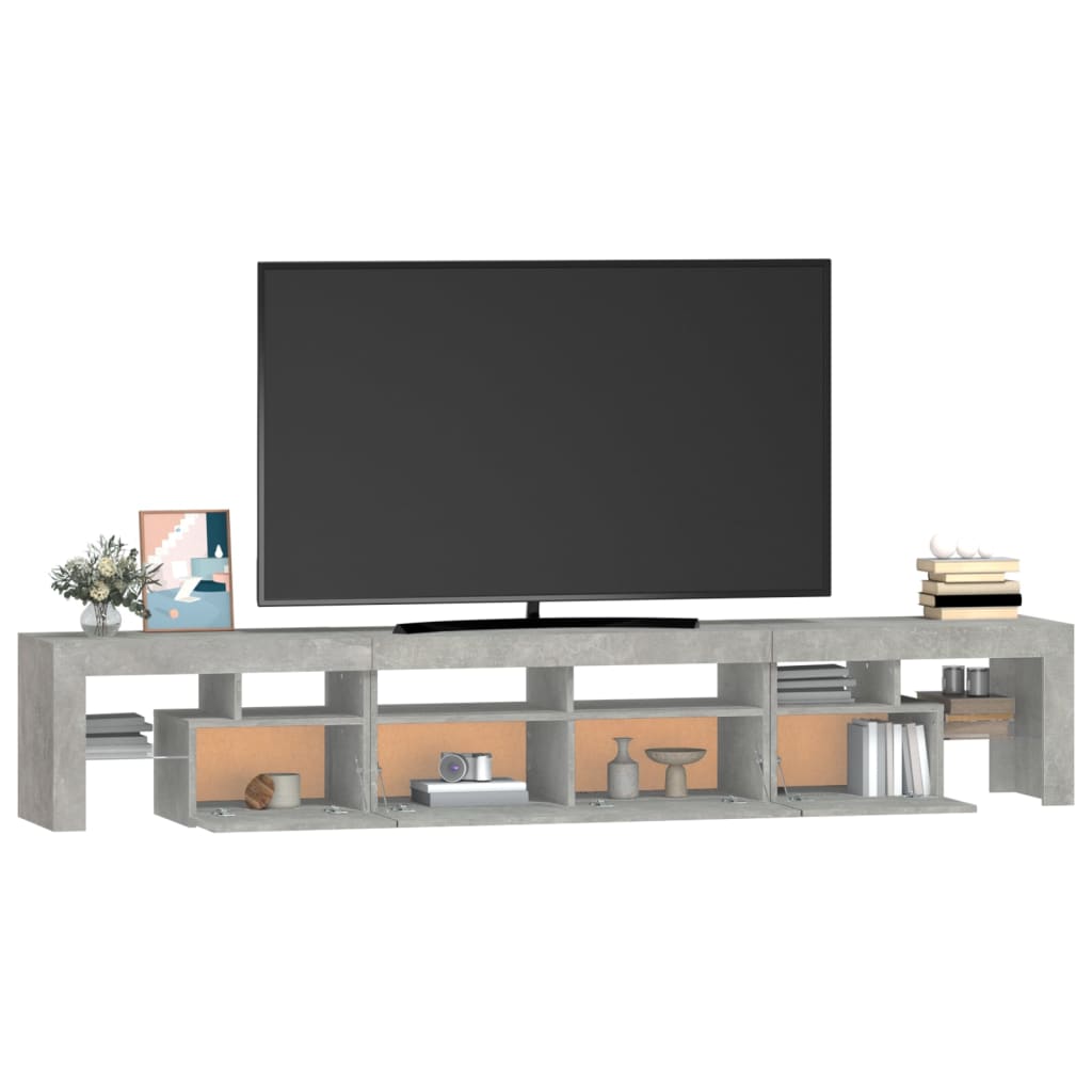 vidaXL TV Cabinet with LED Lights Concrete Grey 230x36.5x40 cm