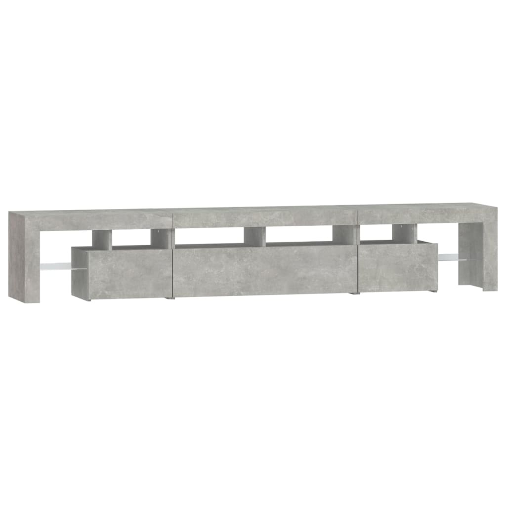 vidaXL TV Cabinet with LED Lights Concrete Grey 230x36.5x40 cm