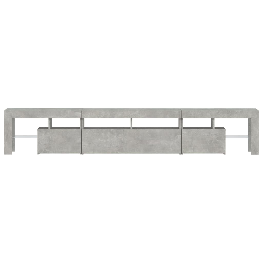 vidaXL TV Cabinet with LED Lights Concrete Grey 230x36.5x40 cm