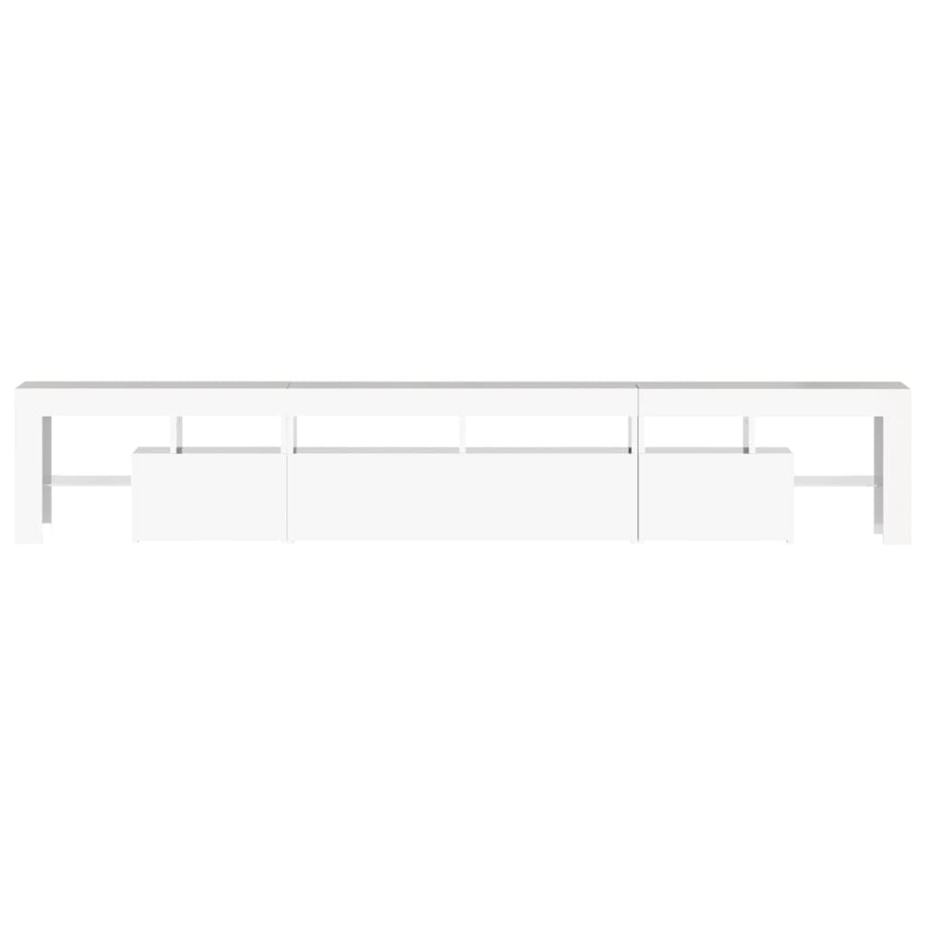 vidaXL TV Cabinet with LED Lights High Gloss White 230x36.5x40 cm