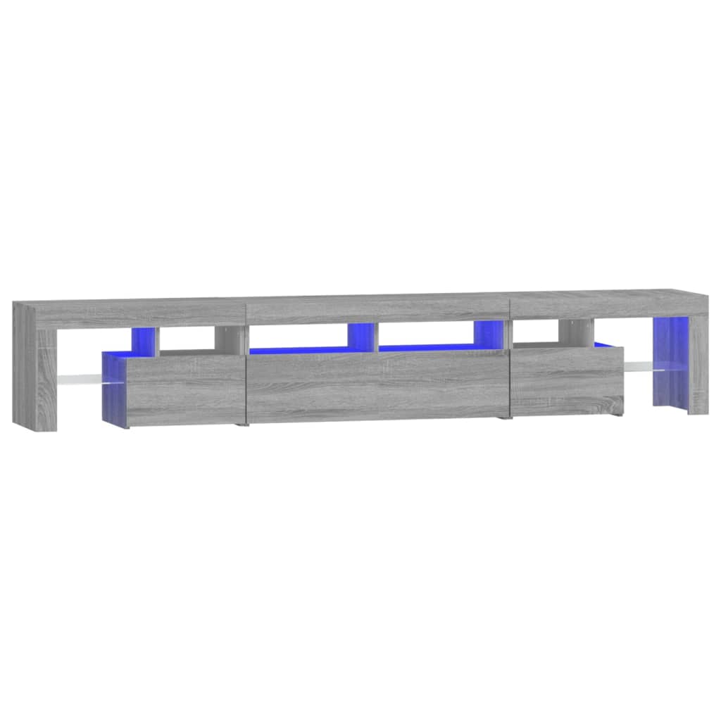 vidaXL TV Cabinet with LED Lights Grey Sonoma 230x36.5x40 cm