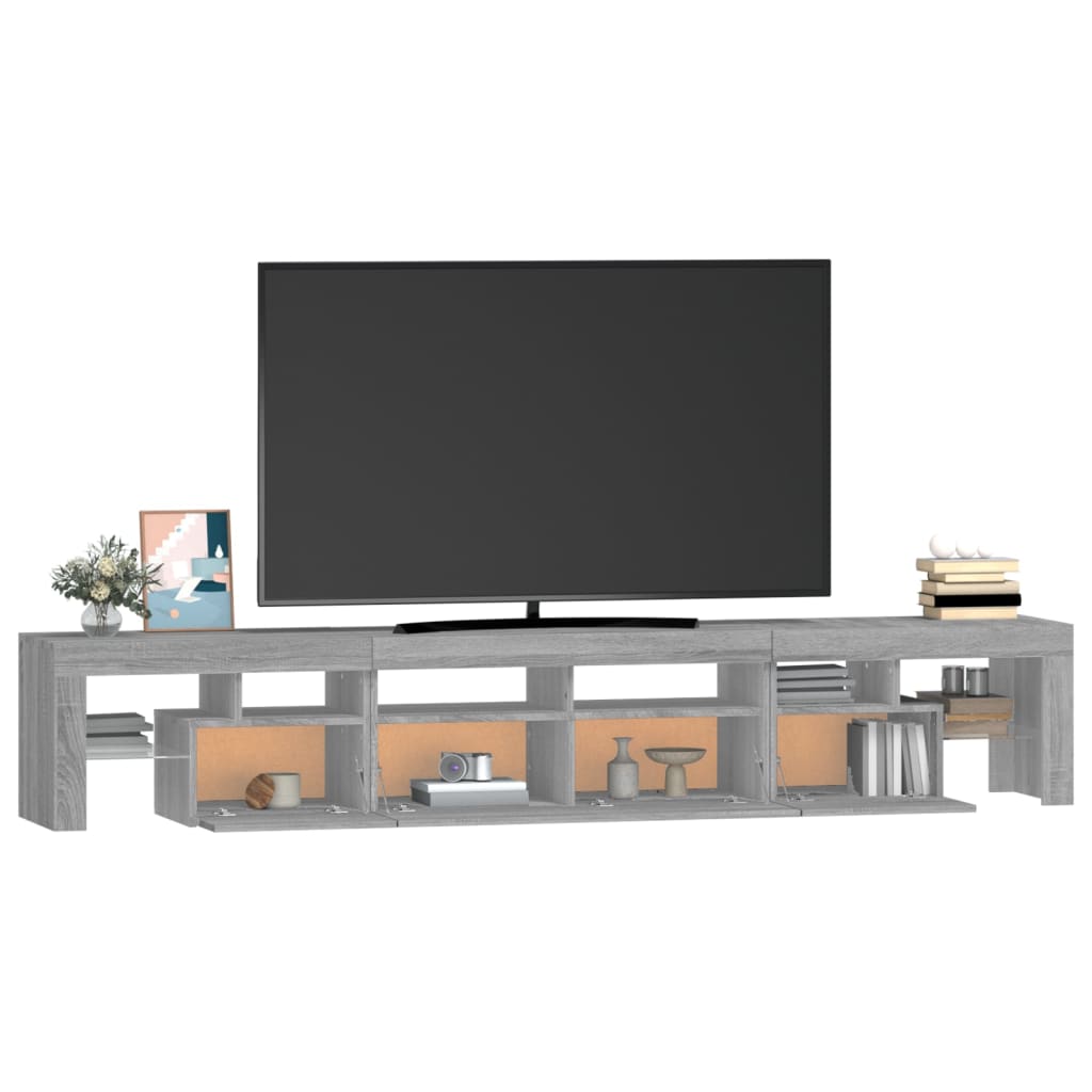 vidaXL TV Cabinet with LED Lights Grey Sonoma 230x36.5x40 cm