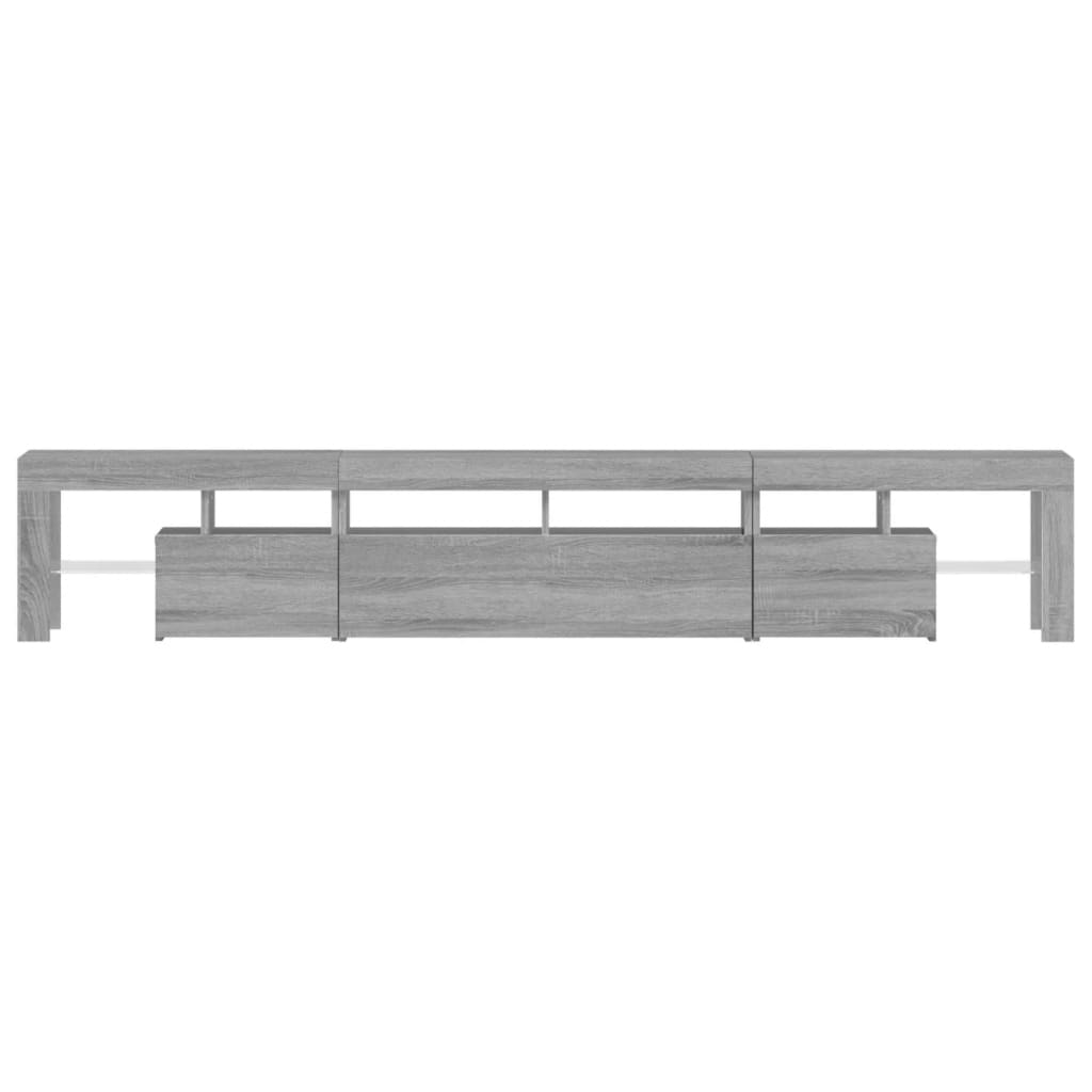 vidaXL TV Cabinet with LED Lights Grey Sonoma 230x36.5x40 cm