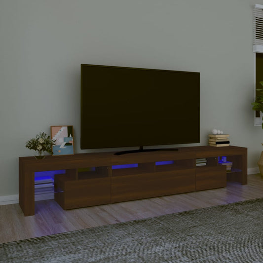 vidaXL TV Cabinet with LED Lights Brown Oak 230x36.5x40 cm