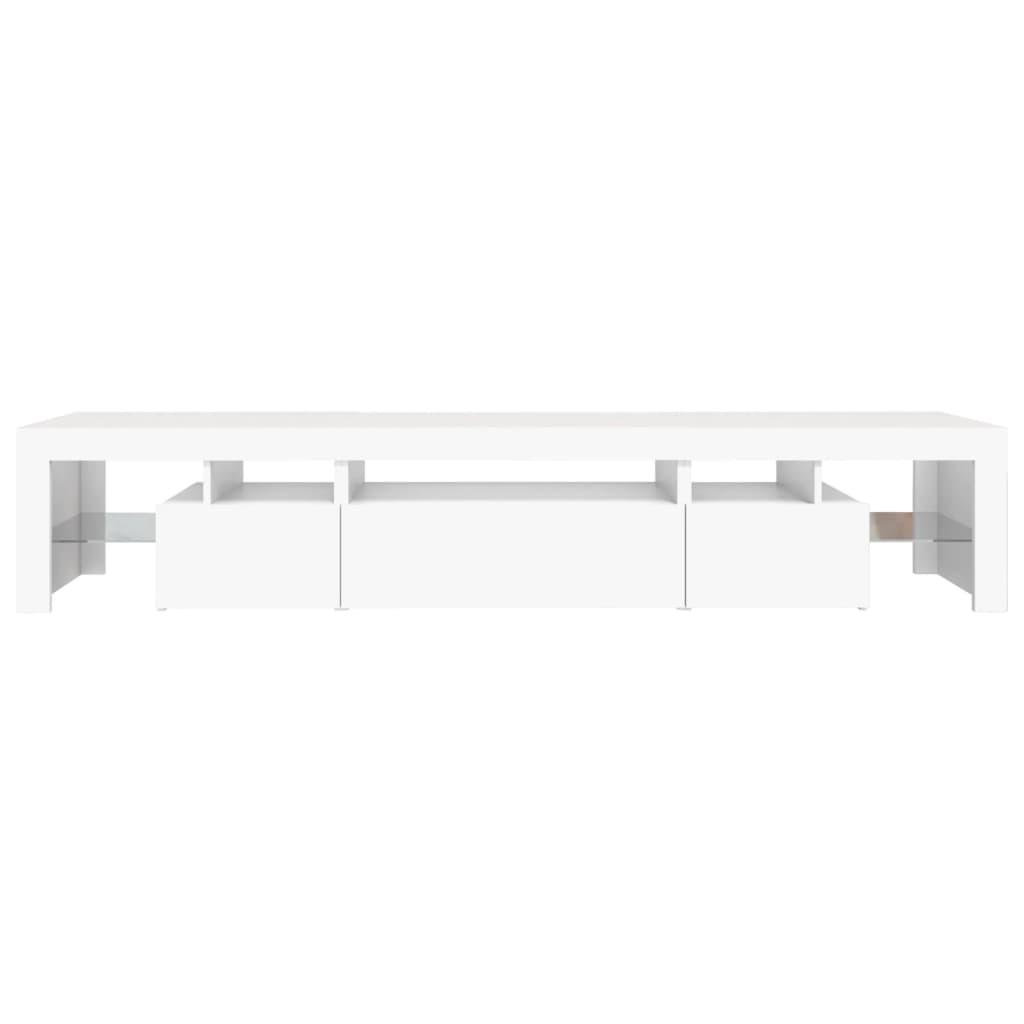 vidaXL TV Cabinet with LED Lights White 215x36.5x40 cm