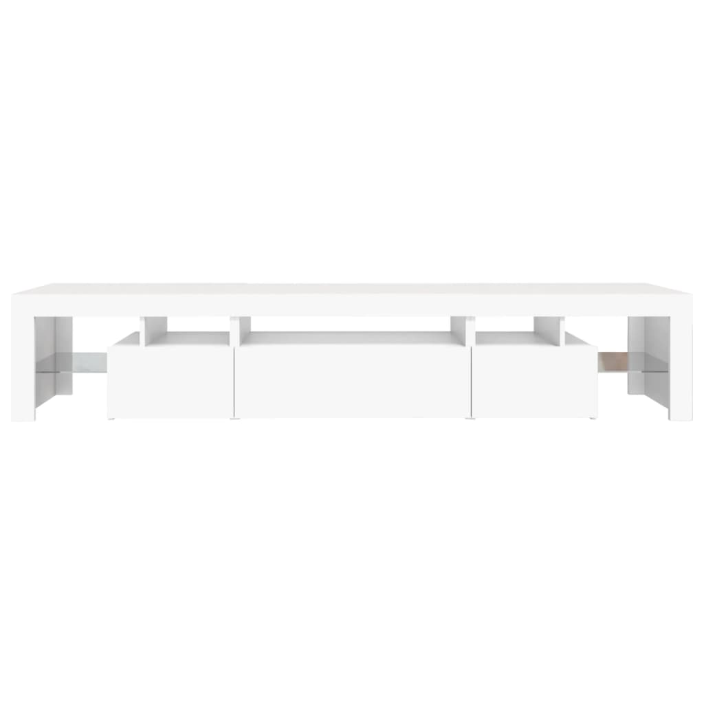 TV Cabinet with LED Lights White 215x36,5x40 cm