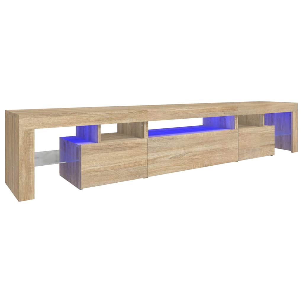 TV Cabinet with LED Lights Sonoma Oak 215x36,5x40 cm