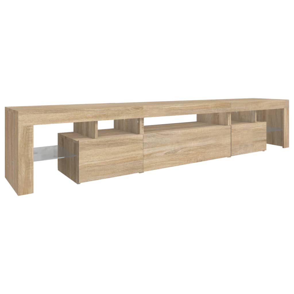 vidaXL TV Cabinet with LED Lights Sonoma Oak 215x36.5x40 cm