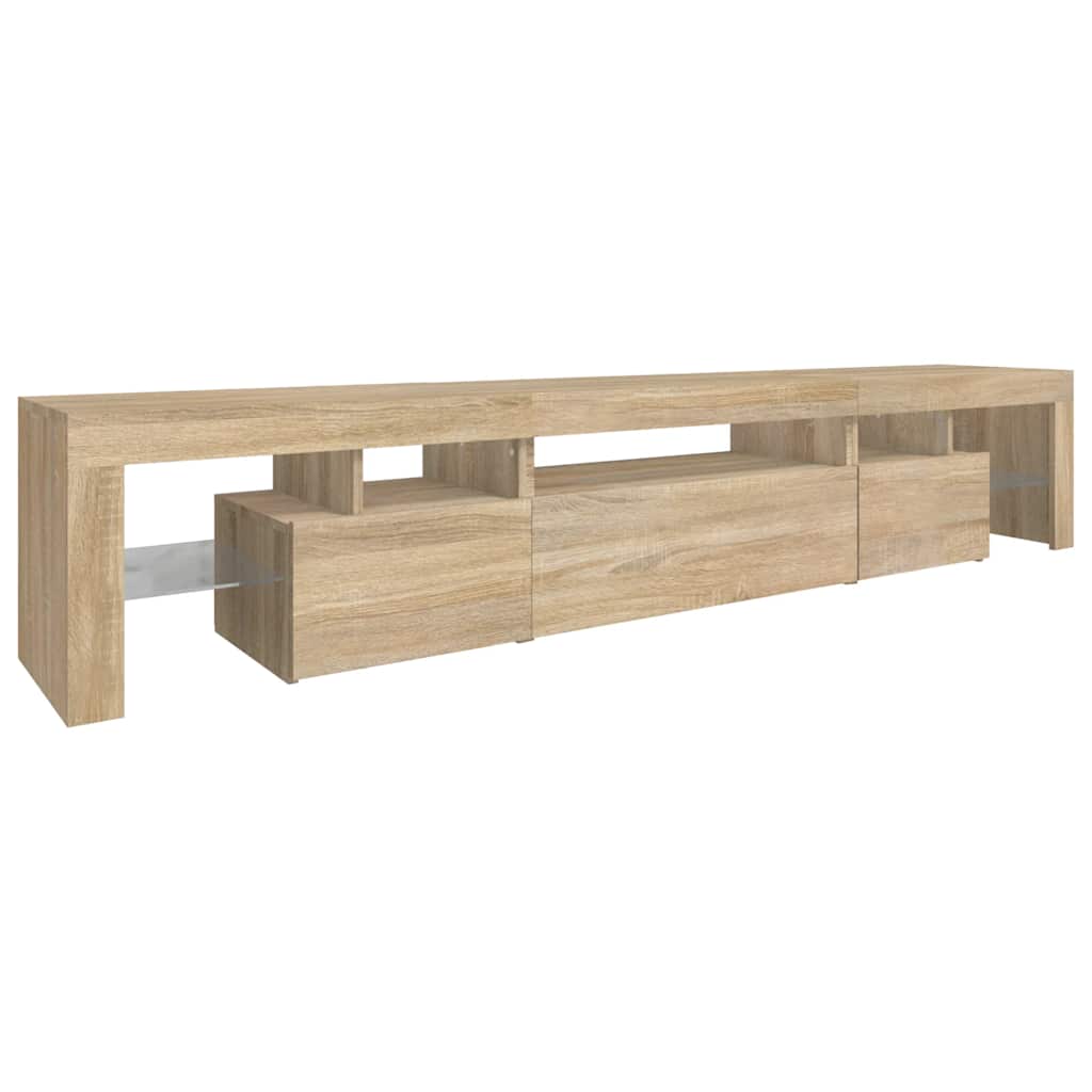 TV Cabinet with LED Lights Sonoma Oak 215x36,5x40 cm