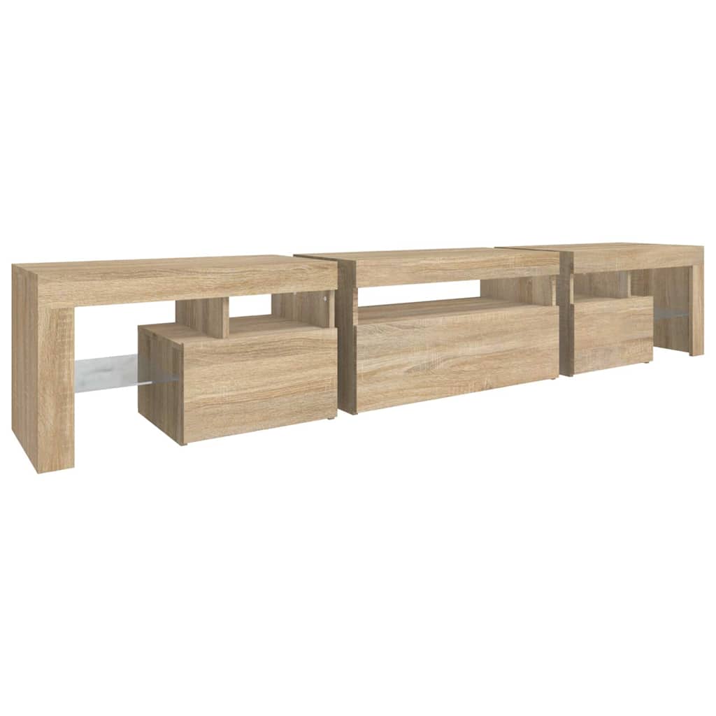 TV Cabinet with LED Lights Sonoma Oak 215x36,5x40 cm