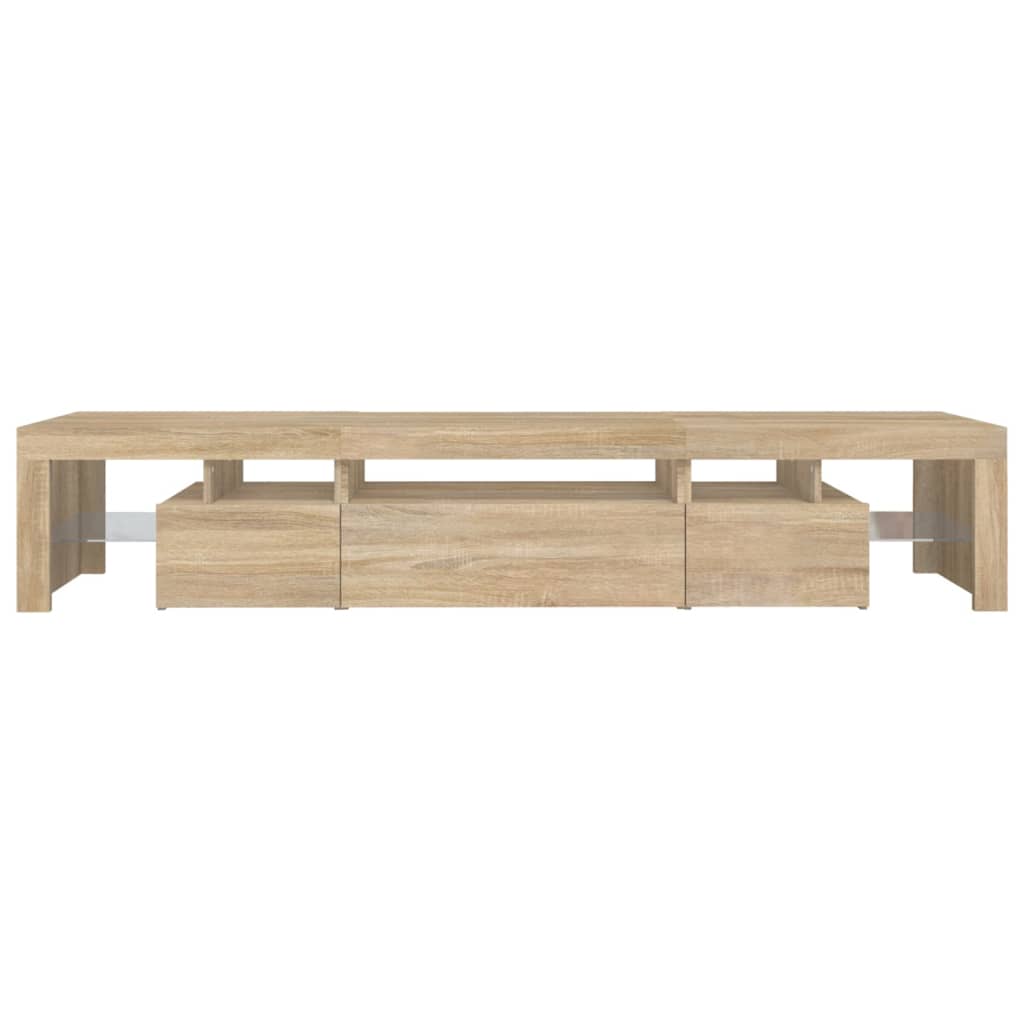 vidaXL TV Cabinet with LED Lights Sonoma Oak 215x36.5x40 cm