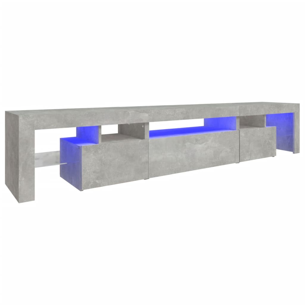 vidaXL TV Cabinet with LED Lights Concrete Grey 215x36.5x40 cm