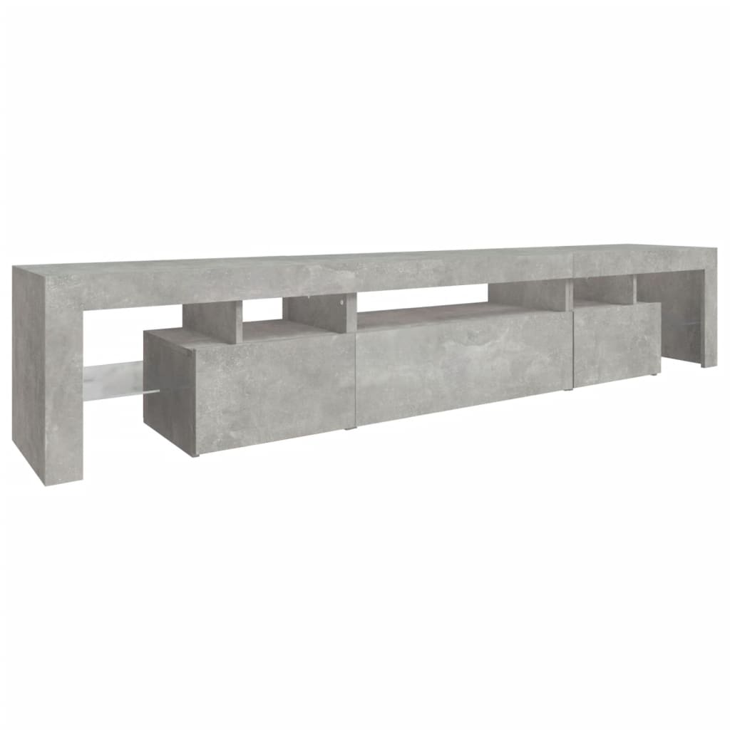 vidaXL TV Cabinet with LED Lights Concrete Grey 215x36.5x40 cm