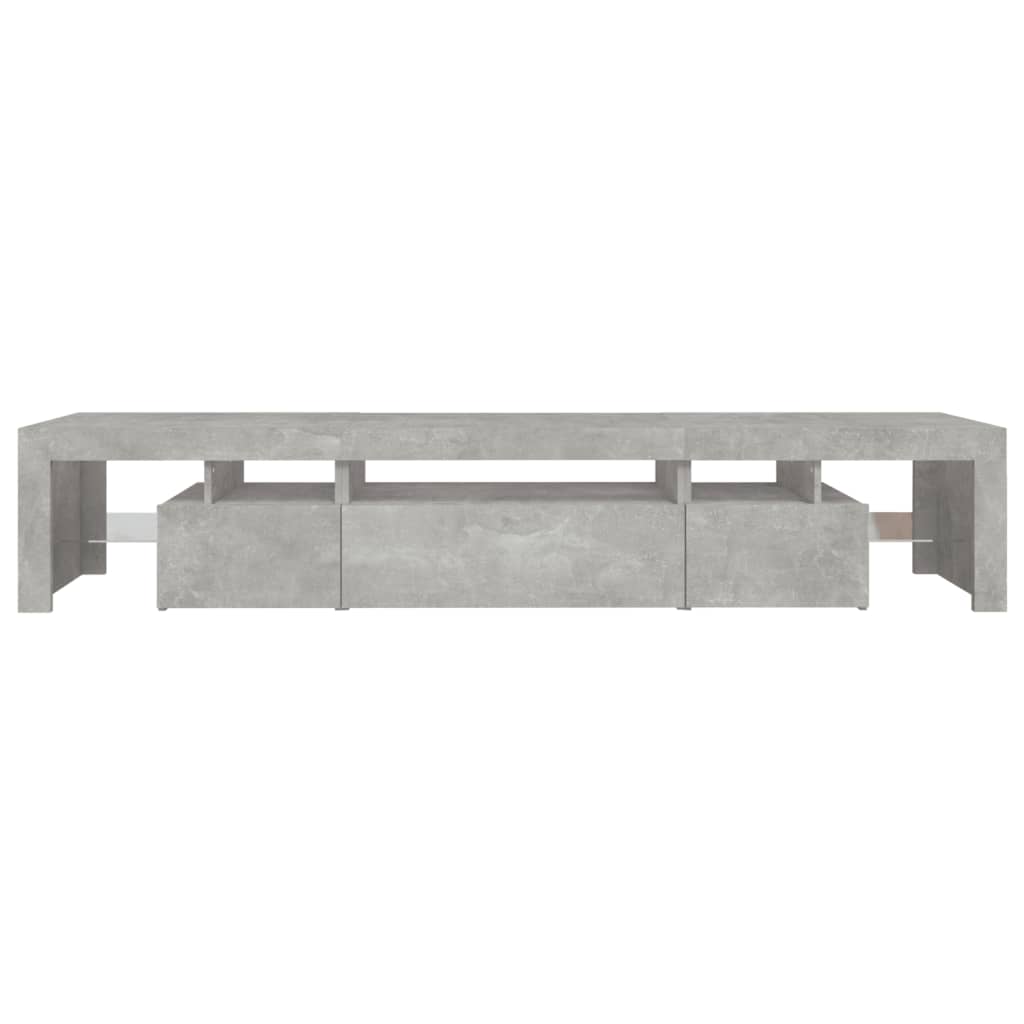 vidaXL TV Cabinet with LED Lights Concrete Grey 215x36.5x40 cm