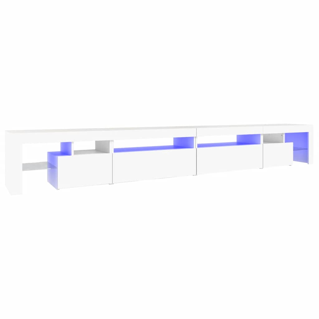 TV Cabinet with LED Lights White 290x36,5x40 cm