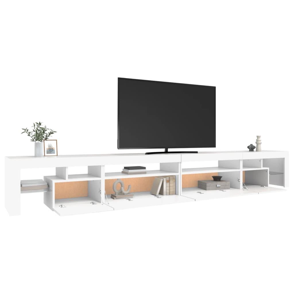 vidaXL TV Cabinet with LED Lights White 290x36.5x40 cm