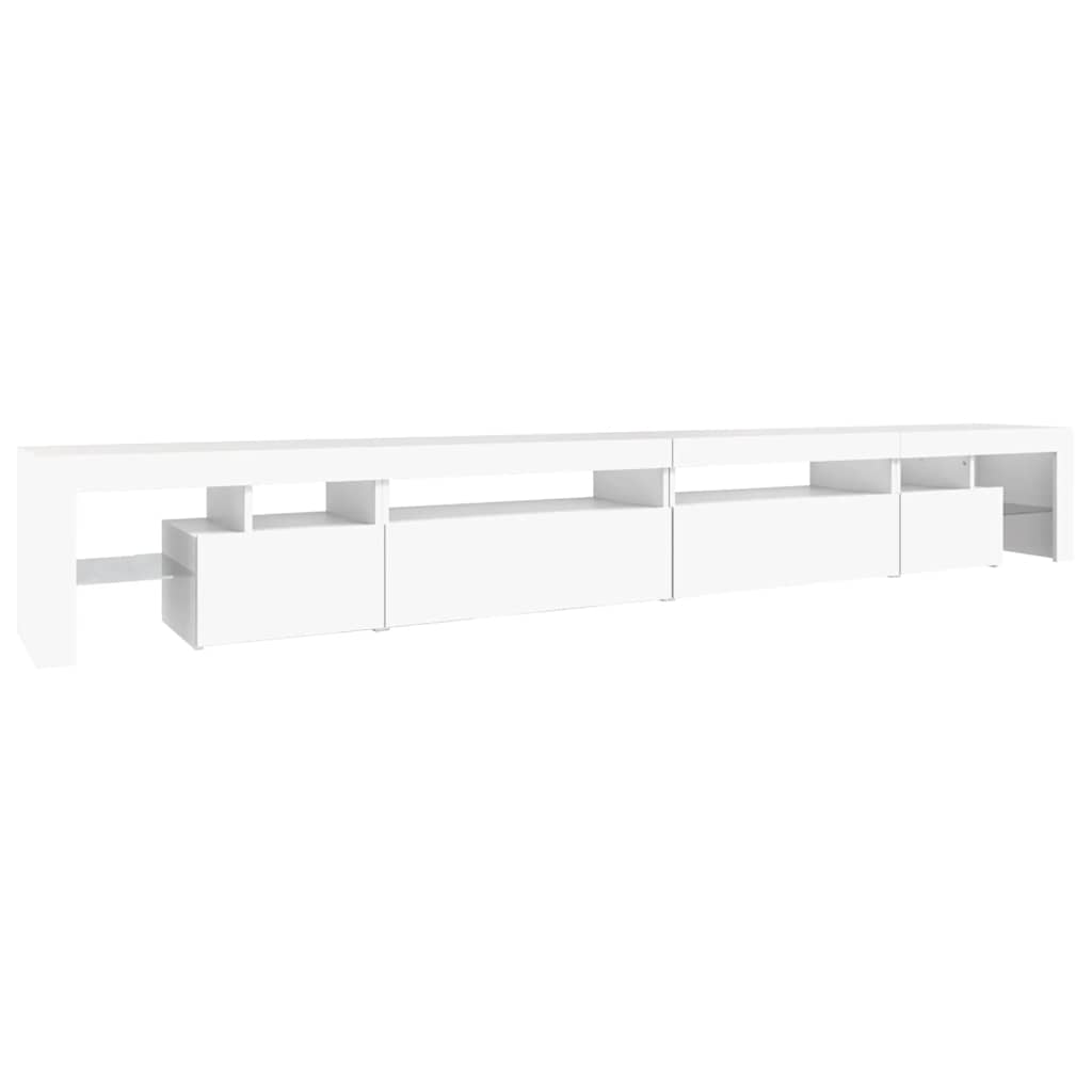 TV Cabinet with LED Lights White 290x36,5x40 cm