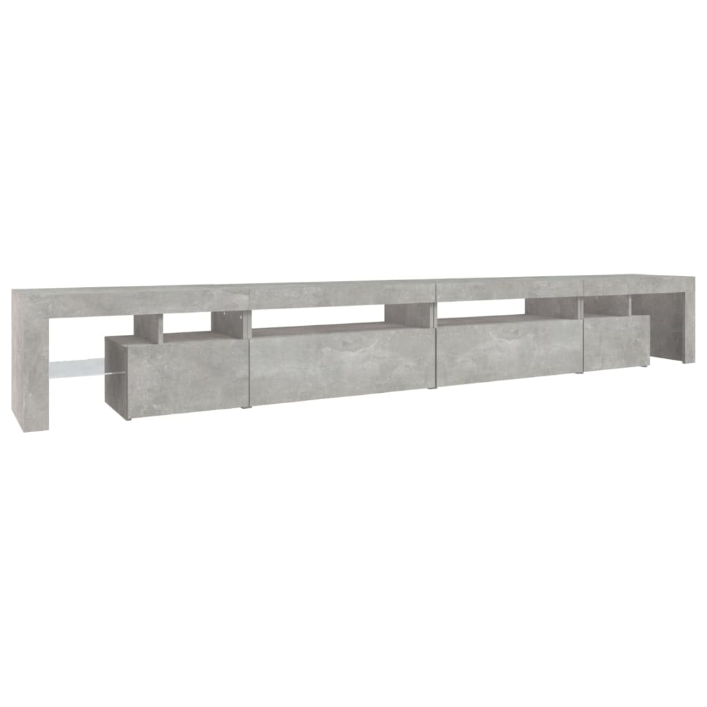 vidaXL TV Cabinet with LED Lights Concrete Grey 290x36.5x40 cm