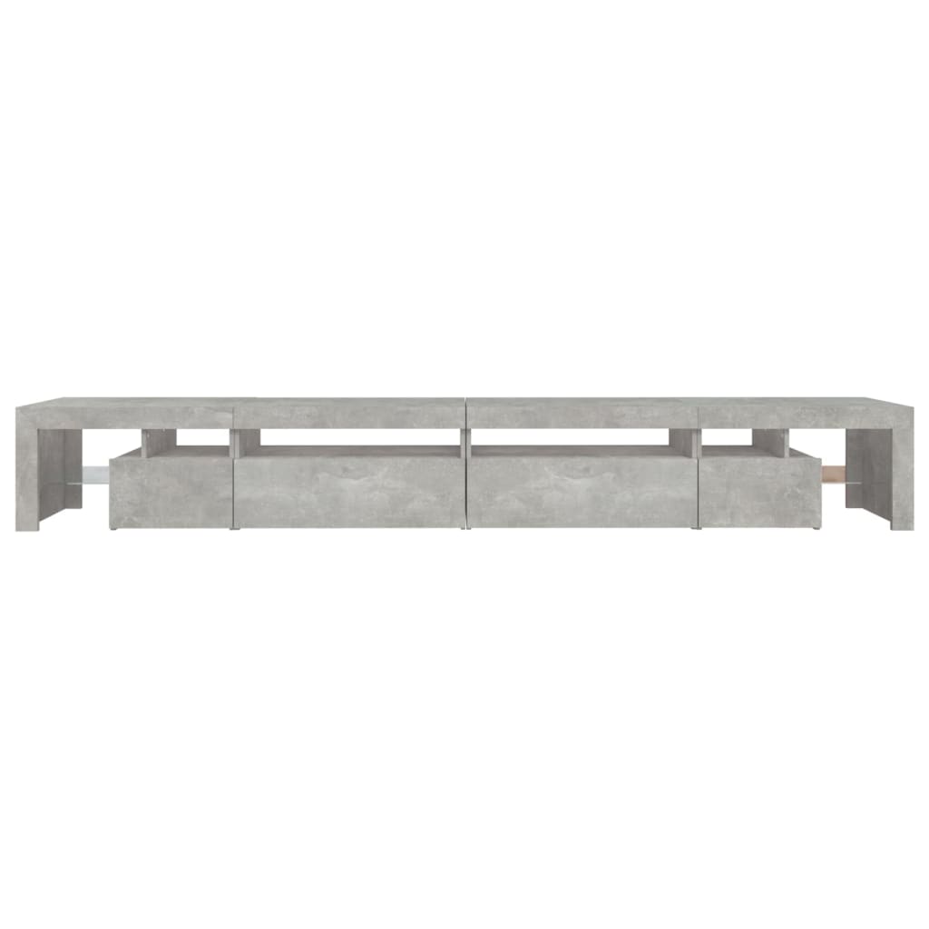 vidaXL TV Cabinet with LED Lights Concrete Grey 290x36.5x40 cm