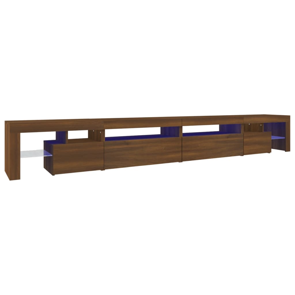 vidaXL TV Cabinet with LED Lights Brown Oak 290x36.5x40 cm