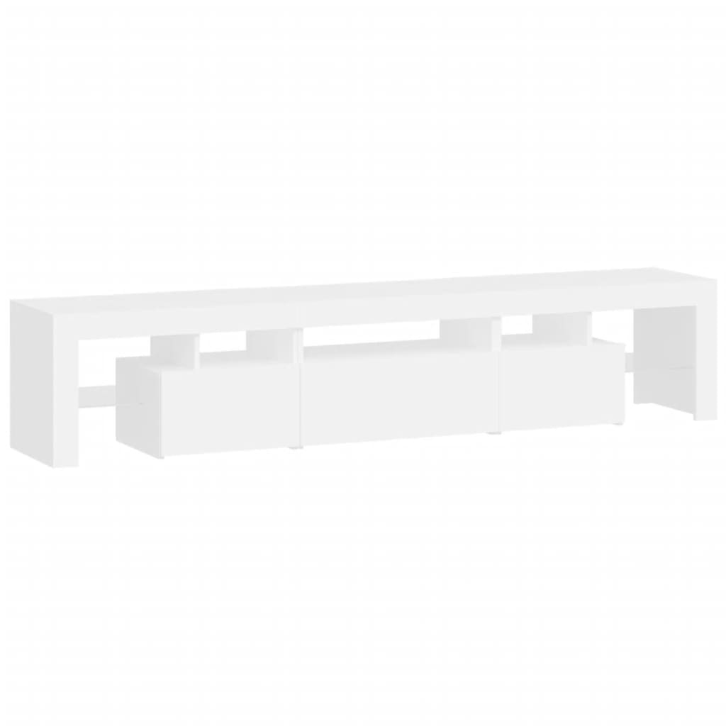 vidaXL TV Cabinet with LED Lights White 200x36.5x40 cm