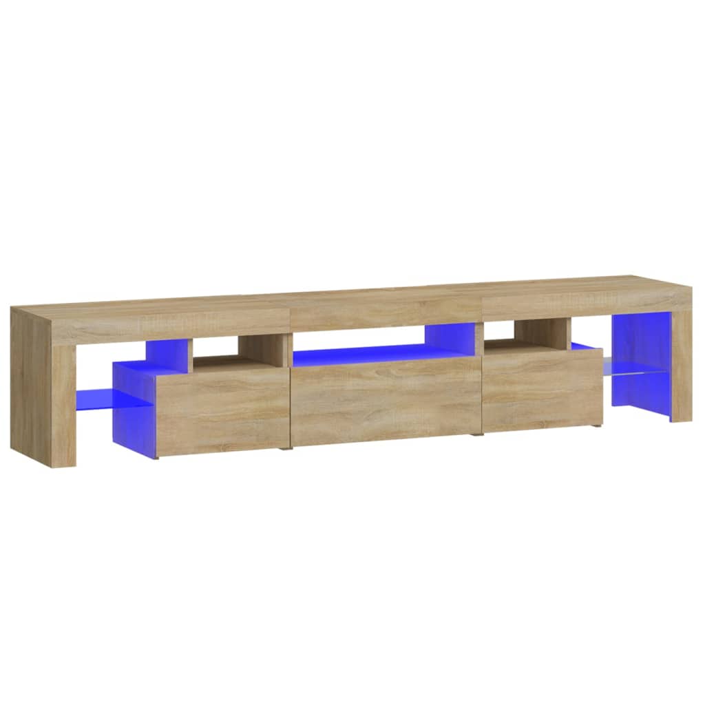 vidaXL TV Cabinet with LED Lights Sonoma Oak 200x36.5x40 cm