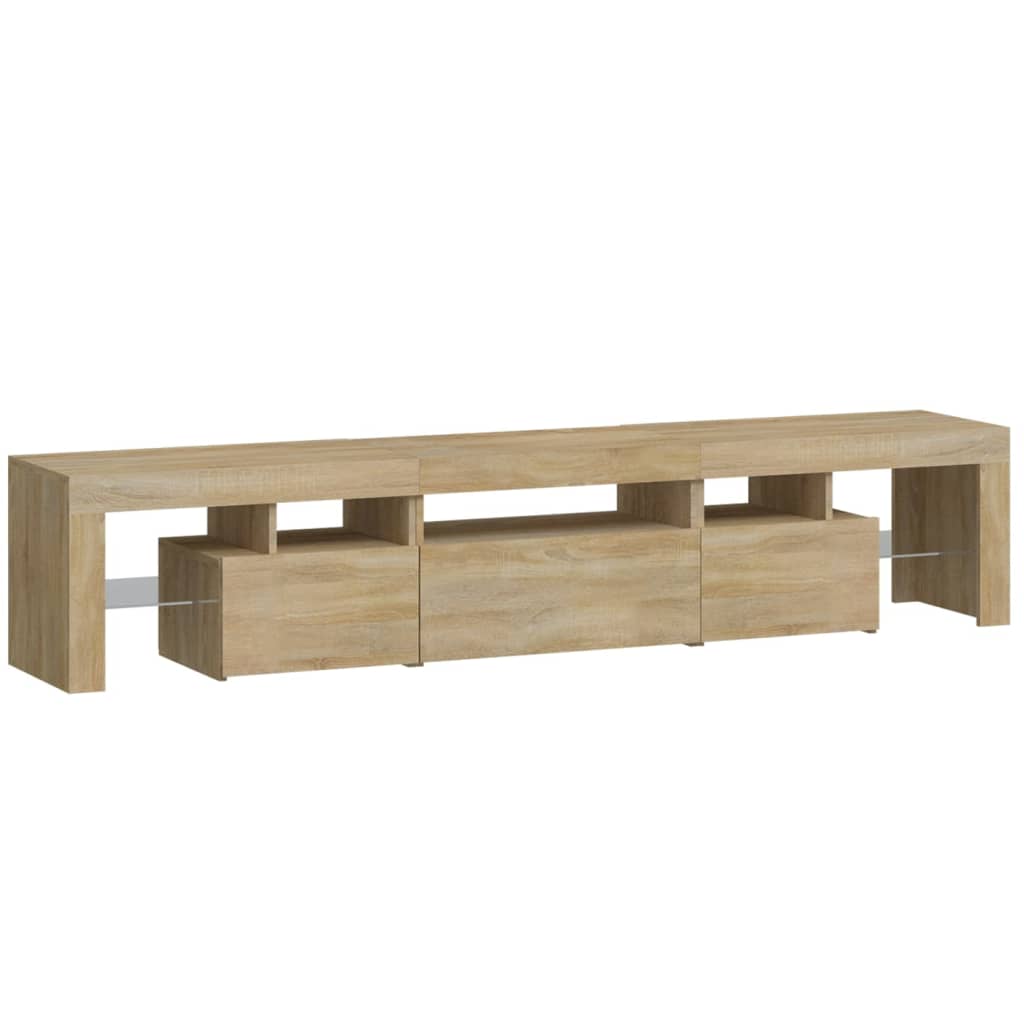 vidaXL TV Cabinet with LED Lights Sonoma Oak 200x36.5x40 cm