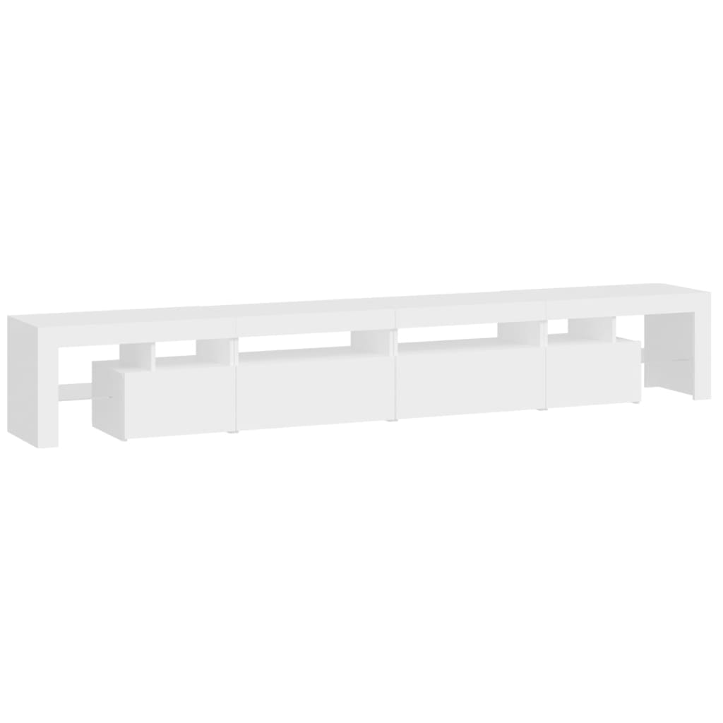 vidaXL TV Cabinet with LED Lights White 260x36.5x40 cm