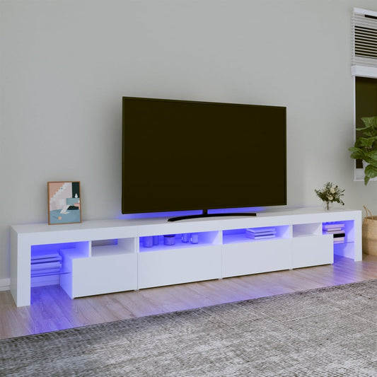 vidaXL TV Cabinet with LED Lights White 260x36.5x40 cm