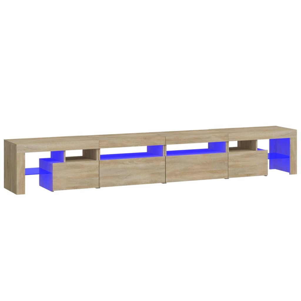 vidaXL TV Cabinet with LED Lights Sonoma Oak 260x36.5x40 cm