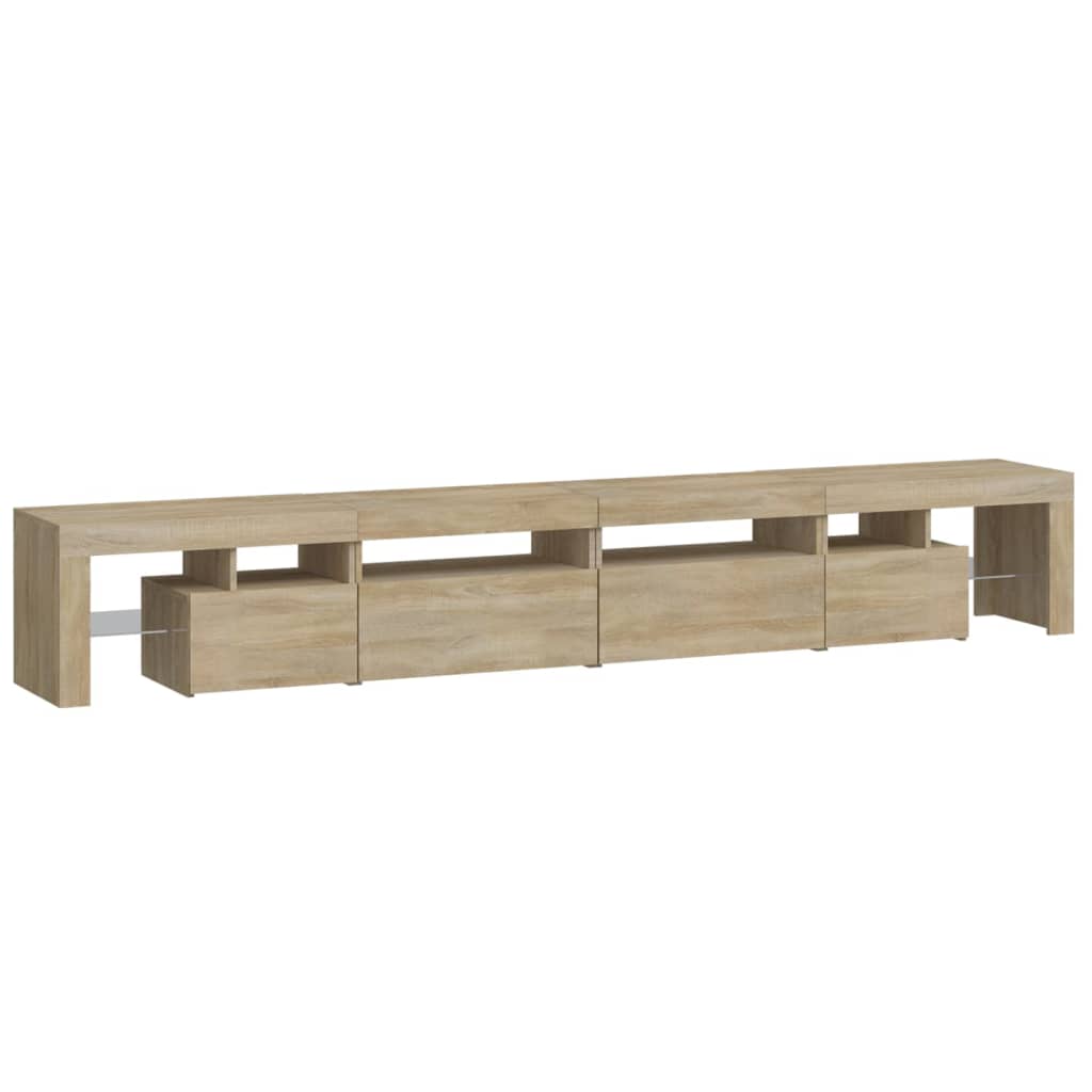 vidaXL TV Cabinet with LED Lights Sonoma Oak 260x36.5x40 cm